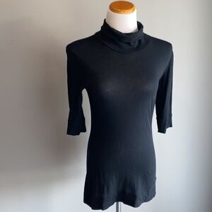 Eight Sixty 3/4 Sleeve Turtleneck Lightweight L Black